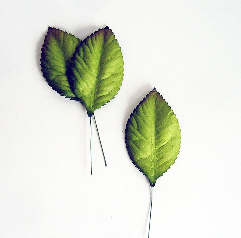 Листик со стебельком большой 60 х35 мм, зелёный