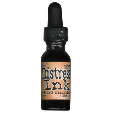 Жидкие чернила Distress Ink Reinker в баночке. Цвет Dride Marigold.
