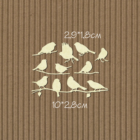 Чипборд "Набор Воробушков маленький"