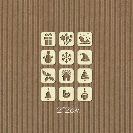 Чипборд "Фишки новогодние 12ш"