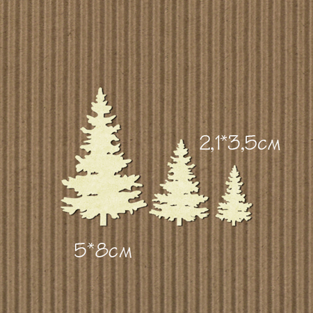 Чипборд "Набор елок 3шт большой"