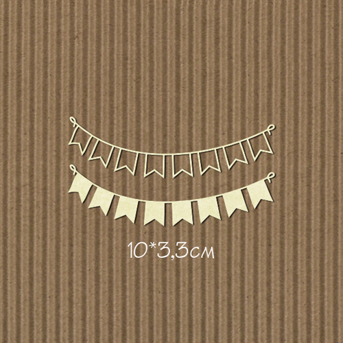 Чипборд "Гирлянда флажки 2шт"