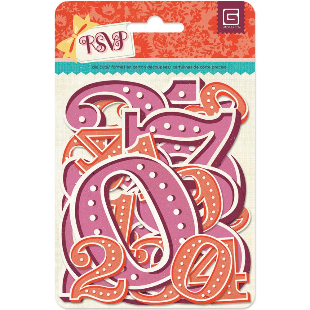 Вырубка из картона Basic Grey "RSVP", цифры