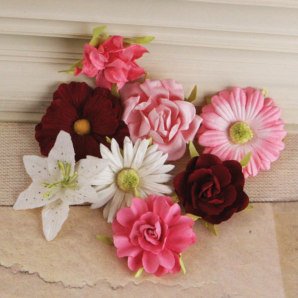 Набор бумажных цветов Prima "Soubrette", розовый