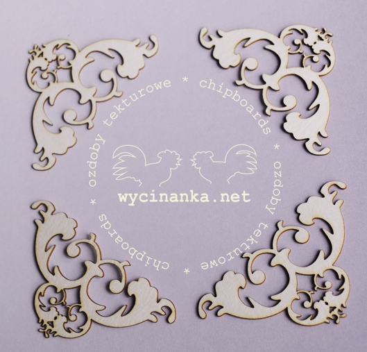 Вырубные элементы из чипборда "Навсегда", малые уголки (103)