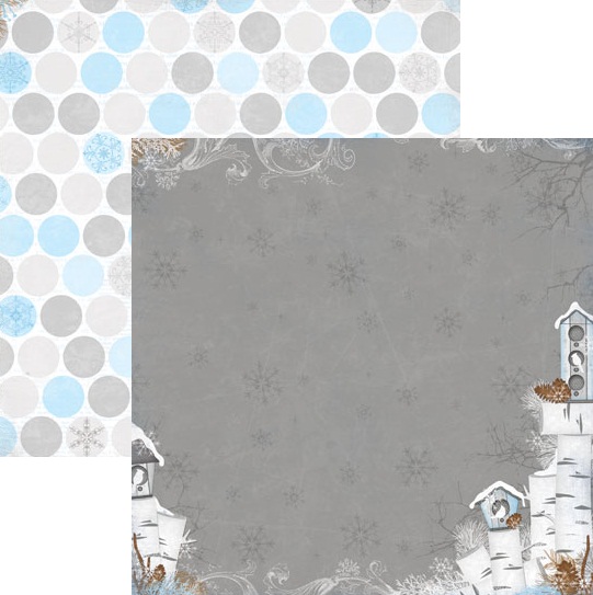 Двусторонняя бумага для скрапбукинга Bo Bunny "Powder Mountain" (Bob164)