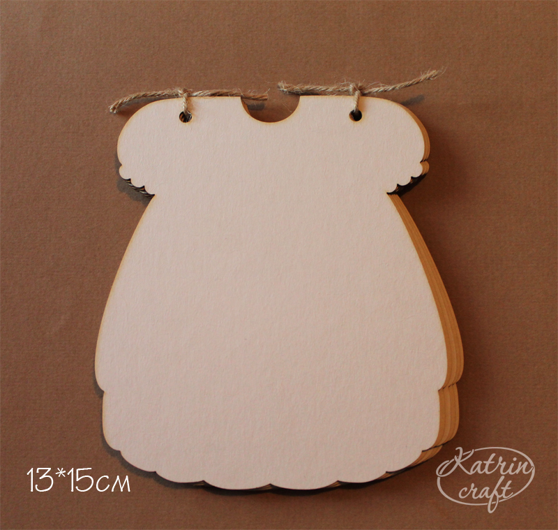 Заготовка для альбома из чипборда "Детское платье" 13*15см