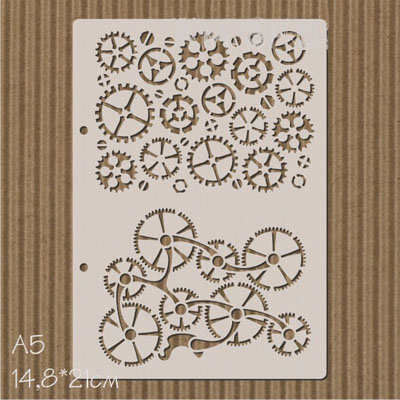 Трафарет Katrin craft А5 "Шестеренки и механизмы"