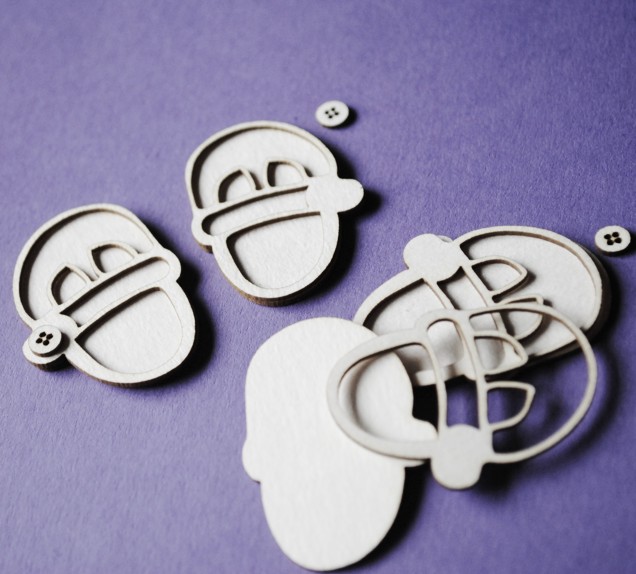 Вырубные элементы из чипборда "Детские башмачки", 2 пары