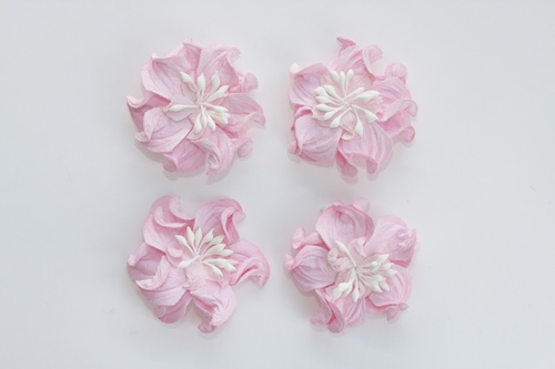 Цветы кудрявой фиалки. Набор из 4 шт. Цвет розовый.