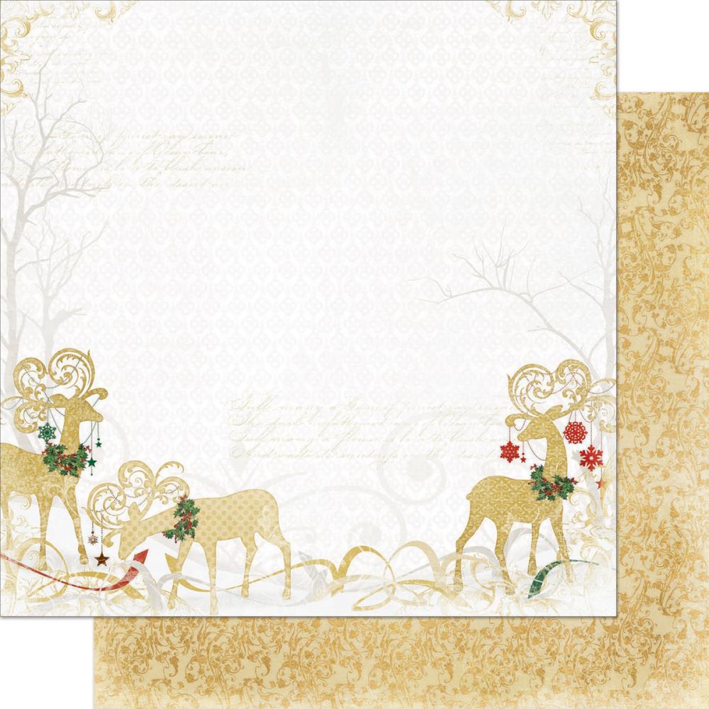 Двусторонняя бумага для скрапбукинга Bo Bunny "Silver & Gold " (Bob255)