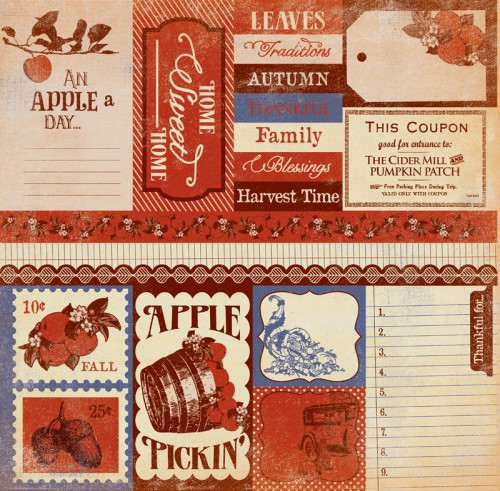 Двусторонняя бумага для скрапбукинга Authentique "Seasons", Autumn Enhancements (AU22)