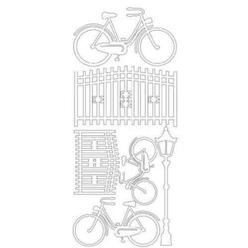 Контурные наклейки Scrapberrys "Велосипеды", цвет золотой