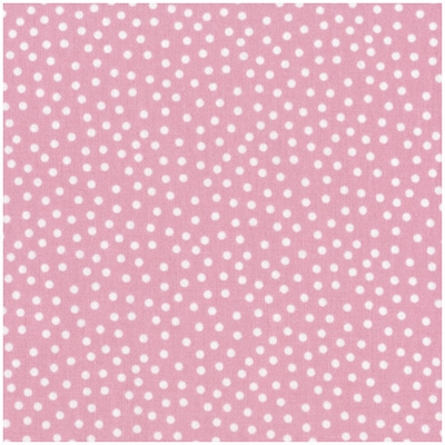 Ткань лоскутная 50 х 55 см "4517",мелкий белый горох на розовом фоне