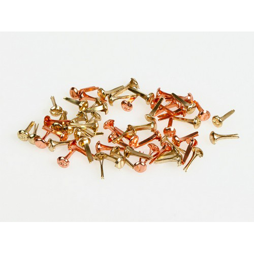 Набор брадс Scrapberrys "Винтики 3 мм",золото-медь