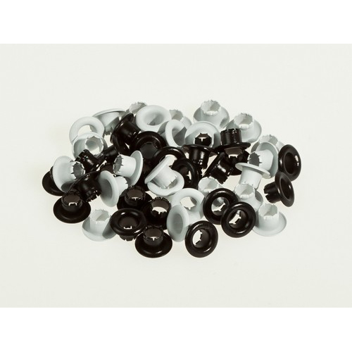 Набор люверсов 4,8 мм Scrapberrys, белые и чёрные