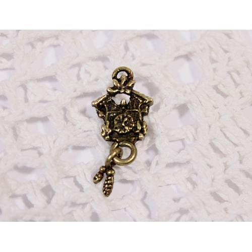 Подвеска металлическая "Часы с кукушкой" Античный бронзовый