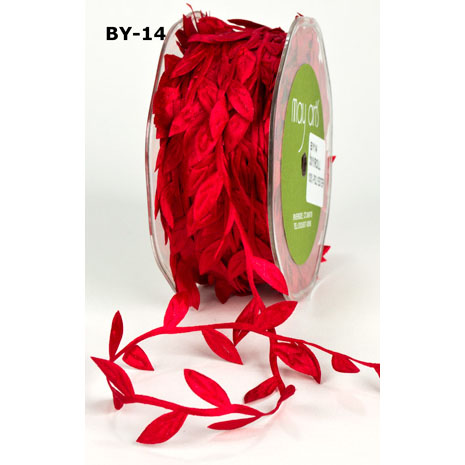 Лента-гирлянда May Arts "Листочки". Цвет красный