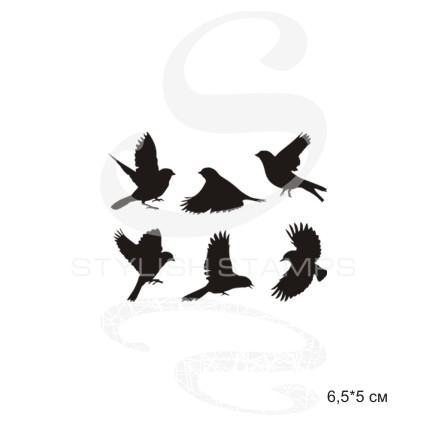 Штамп KatrinCraft "Летящие птички мал."