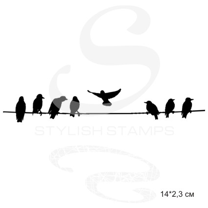 Штамп KatrinCraft "Птицы на проводах № 03"
