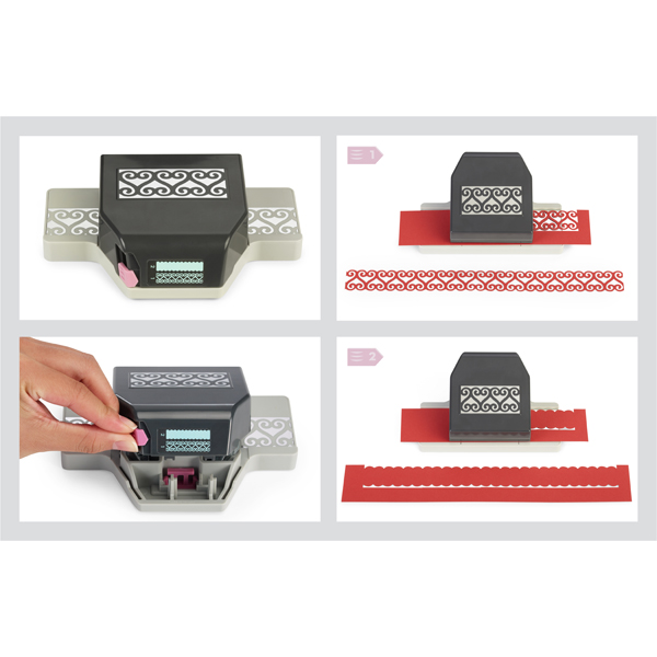 Фигурный дырокол для края двухпозиционный EK Success "Фестоны и сердечки"