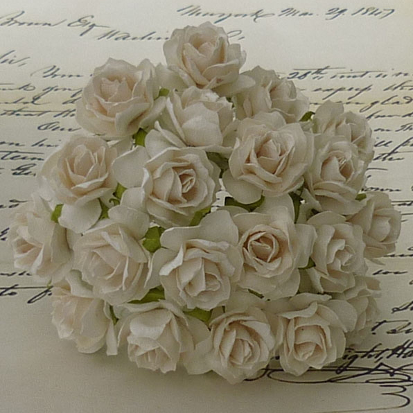 Букет кудрявых роз 2,5 см, белый