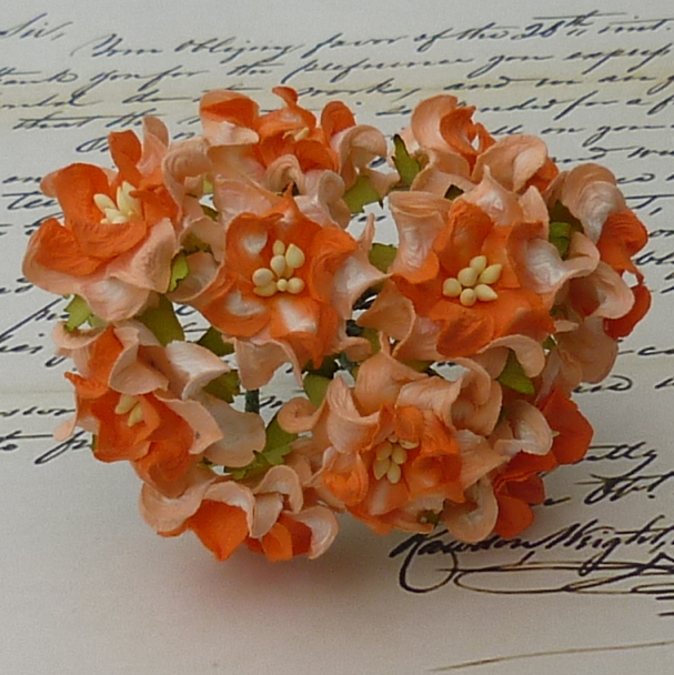 Букет гардений 4 см, цвет персиково-оранжевый