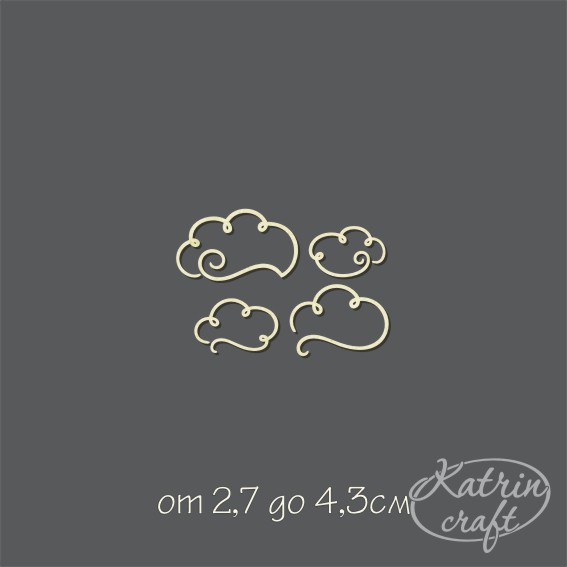 Чипборд "Набор облака мини 4ш"