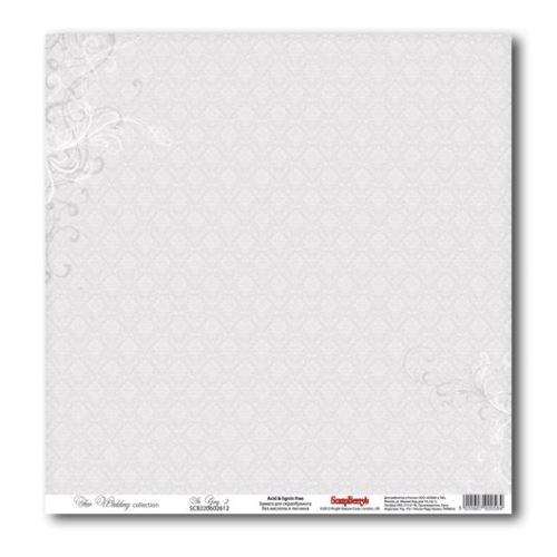 Бумага Scrapberrys "Свадебная Серый 2" (SB189-2)