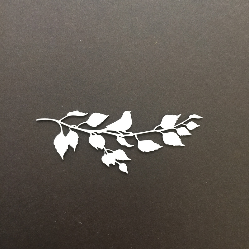 Чипборд "Березовая ветка с птахой"