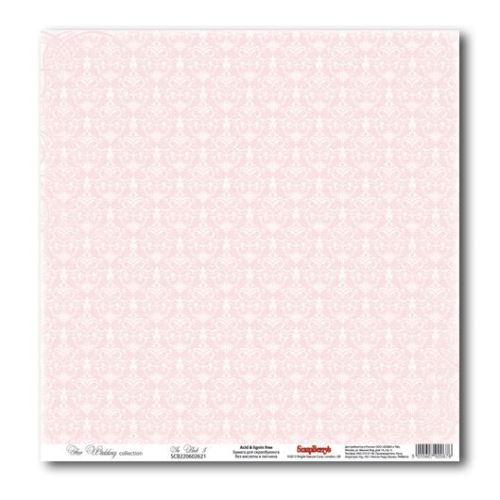 Бумага Scrapberrys "Свадебная Розовый 5" (SB188-1)