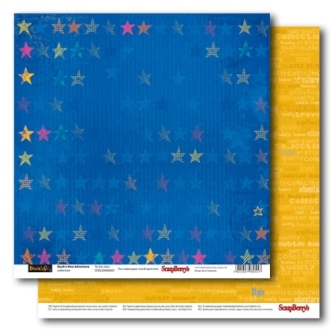 Бумага Scrapberrys " Новые приключения Басика"К звездам (SB466)