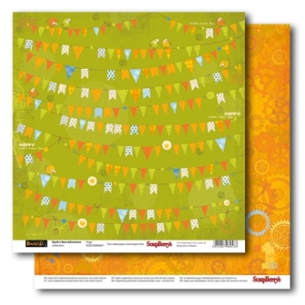 Бумага Scrapberrys " Новые приключения Басика"Флажки (SB470)