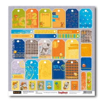 Бумага Scrapberrys "Новые приключения Басика" Карточки (SB470-1)