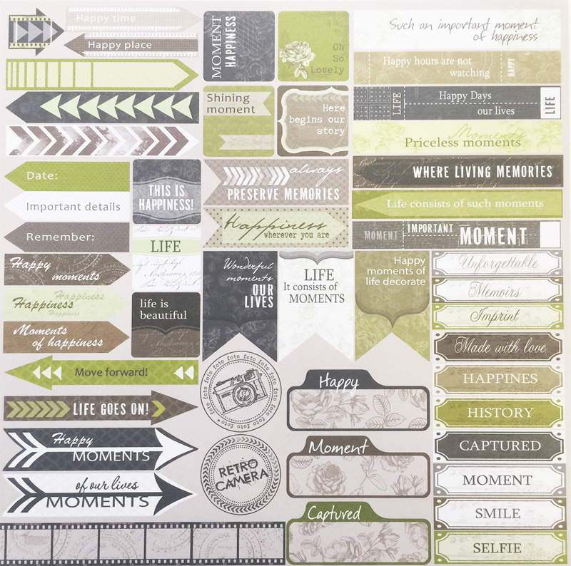 Бумага Scrapberrys " Фотоархив" Детали АНГЛ (SB479-1)