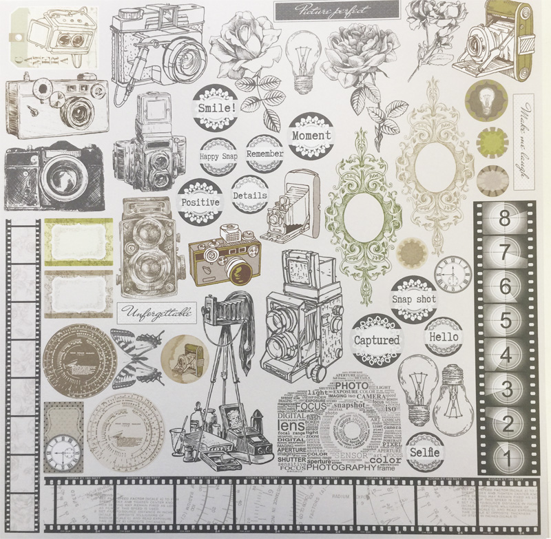 Бумага Scrapberrys " Фотоархив" Кадр АНГЛ (SB479-3)