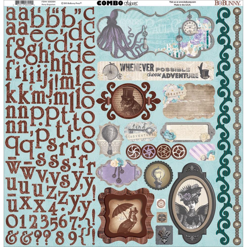 Картонные наклейки Bo Bunny "Penny Emporium", 30 х 30 см