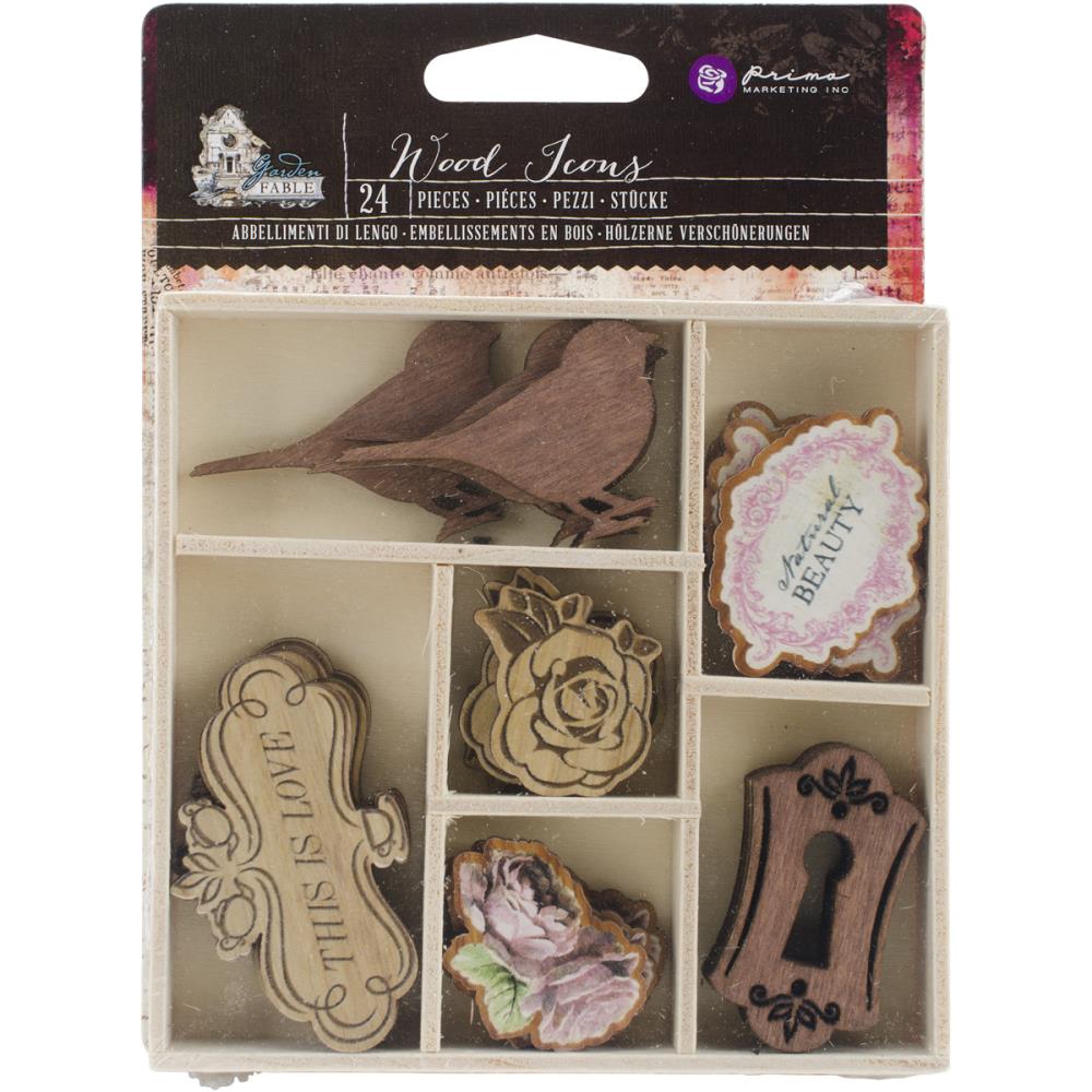 Деревянные украшения Prima в коробочке "Garden Fable"