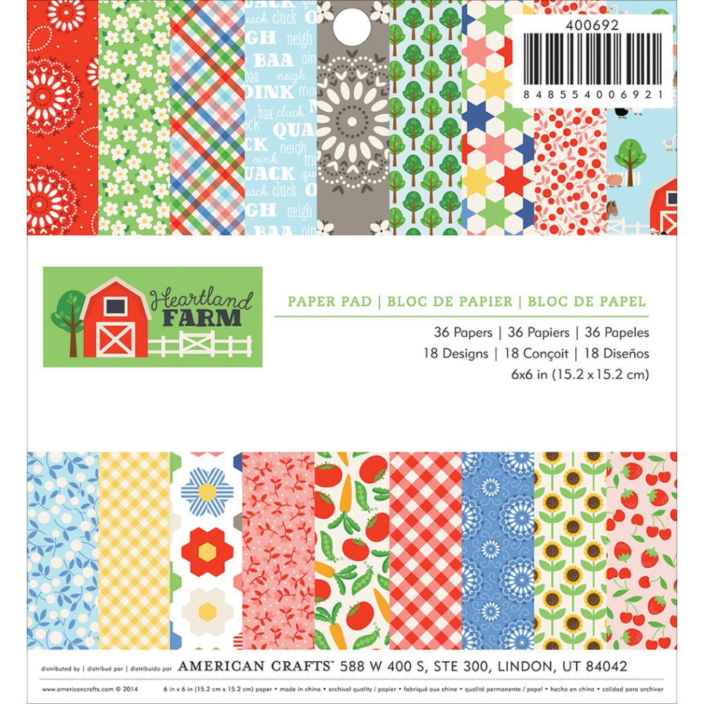 Набор бумаги 15 х 15 см Imaginisce "Heartland Farm"