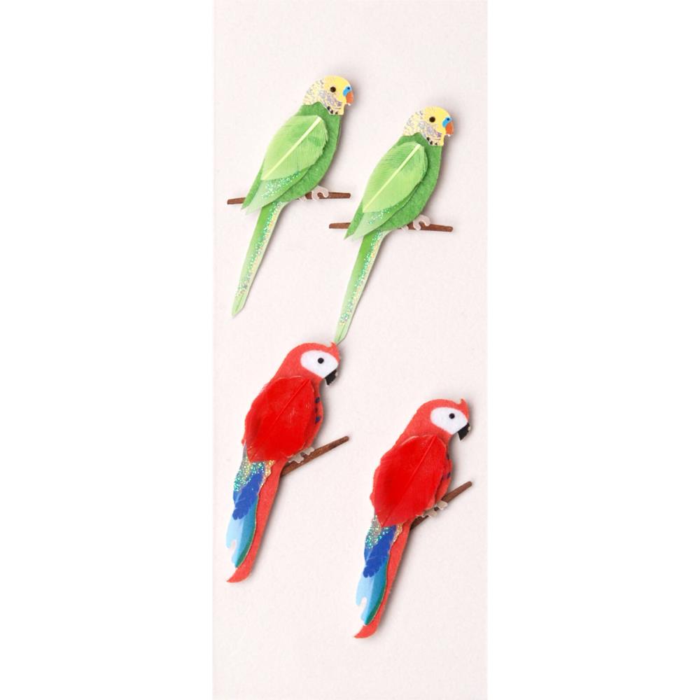 Объёмные наклейки Little B Mini "Тропические птицы"