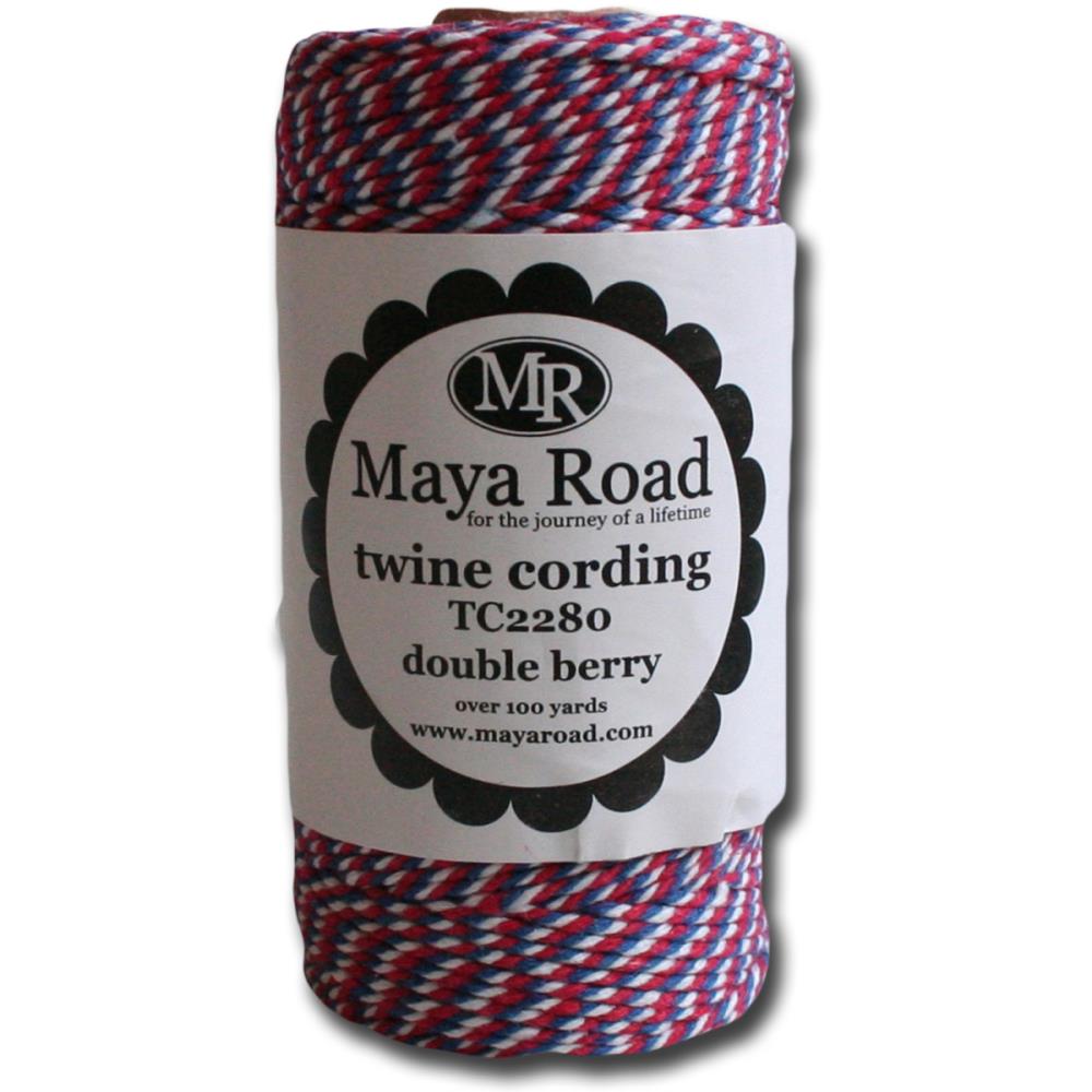 Шнур двухцветный Maya Road, двойная ягода (красно-сине-белый)