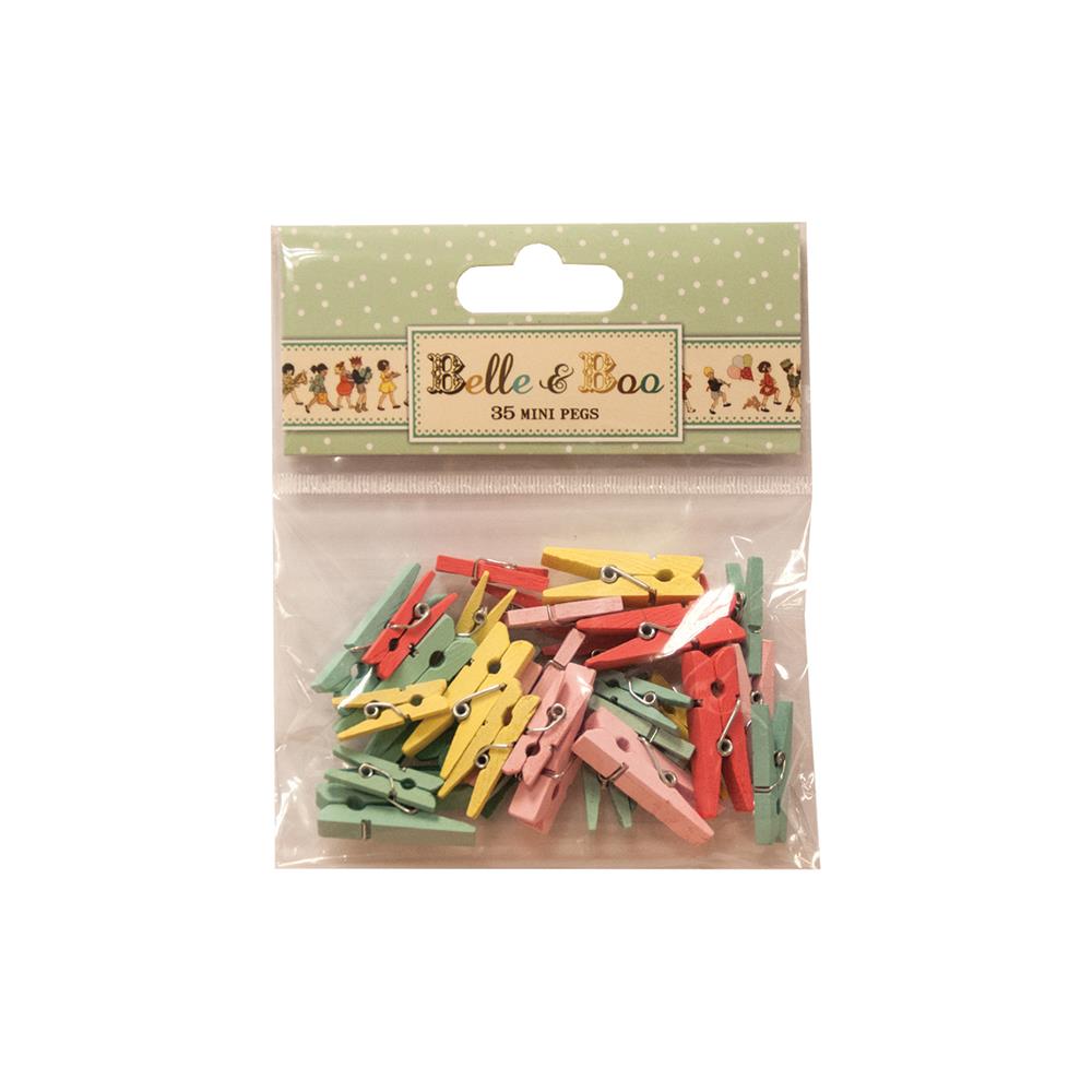 Набор деревянных мини-прищепок Trimcraft "Belle & Boo"