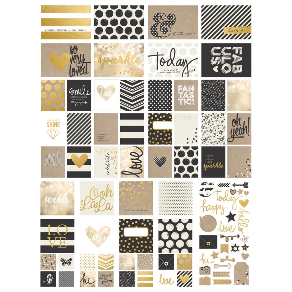 Набор карточек и вырубки Simple Stories "Gold"