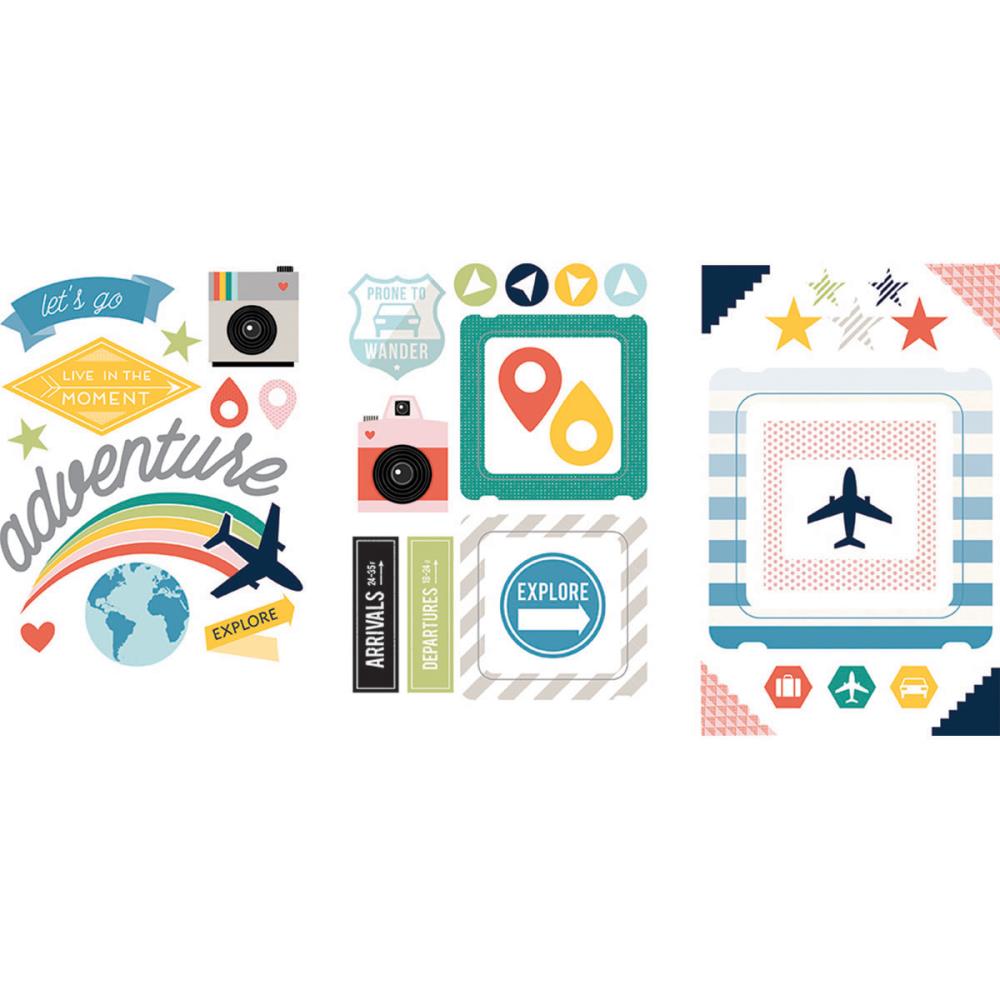 Наклейки из чиборда Pink Paislee "Atlas", 3 листа