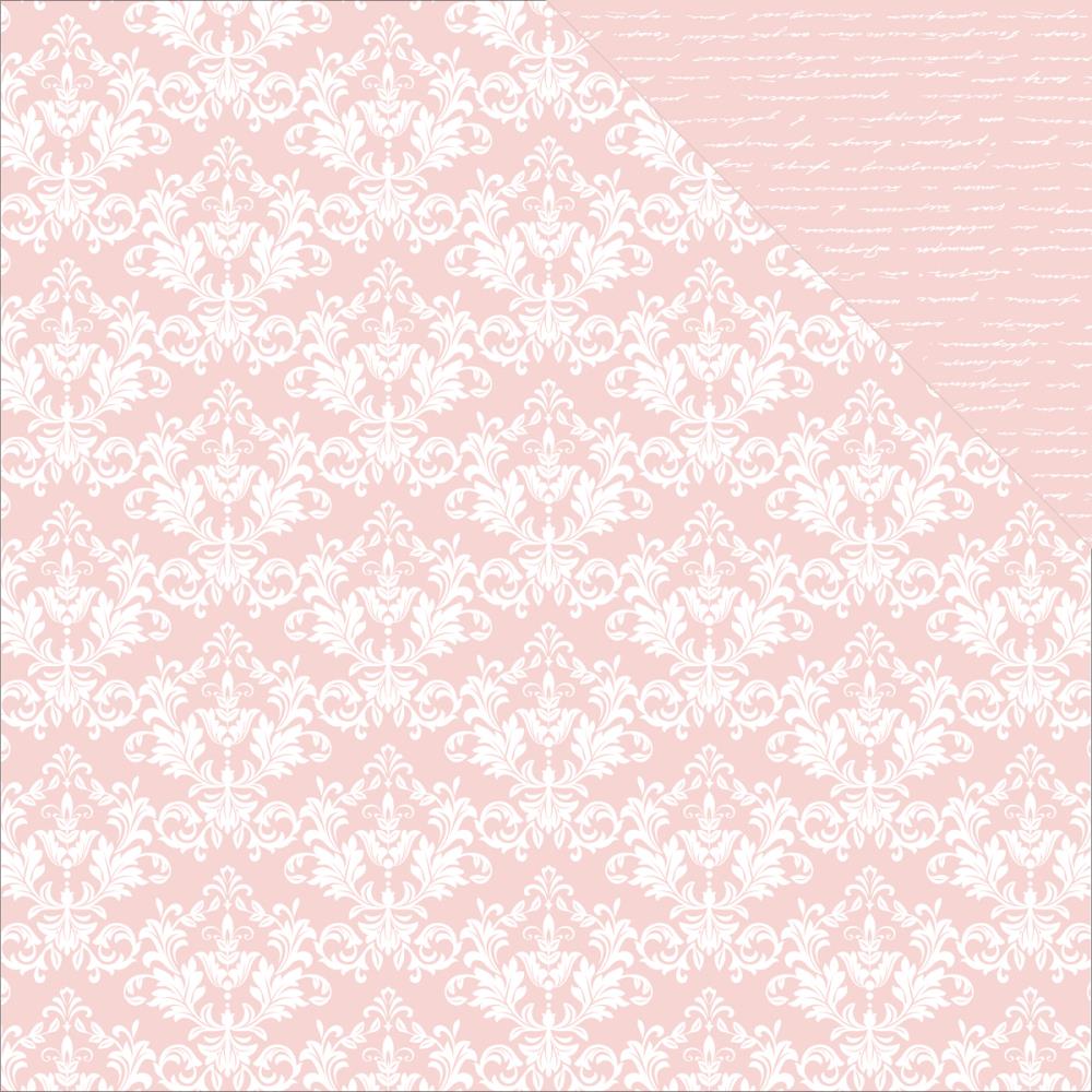 Двусторонняя бумага Kaisercraft "Back To Basics" Pink Damask (Kaiser443)