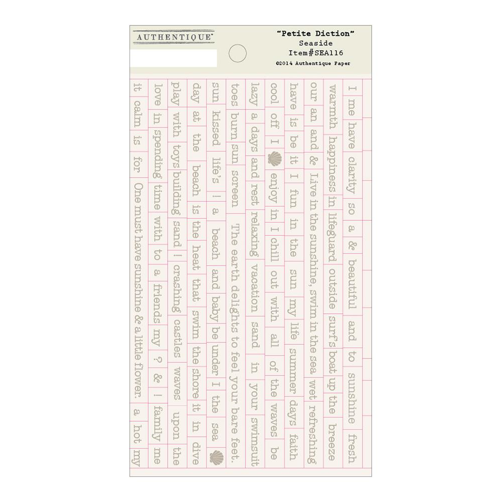 Картонные наклейки Authentique "Seaside", слова, 8,5 х 15 см