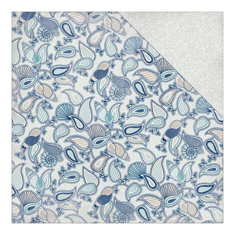 Двусторонняя бумага Authentique "Seaside", Aquatic Seashell Paisley (AU106)