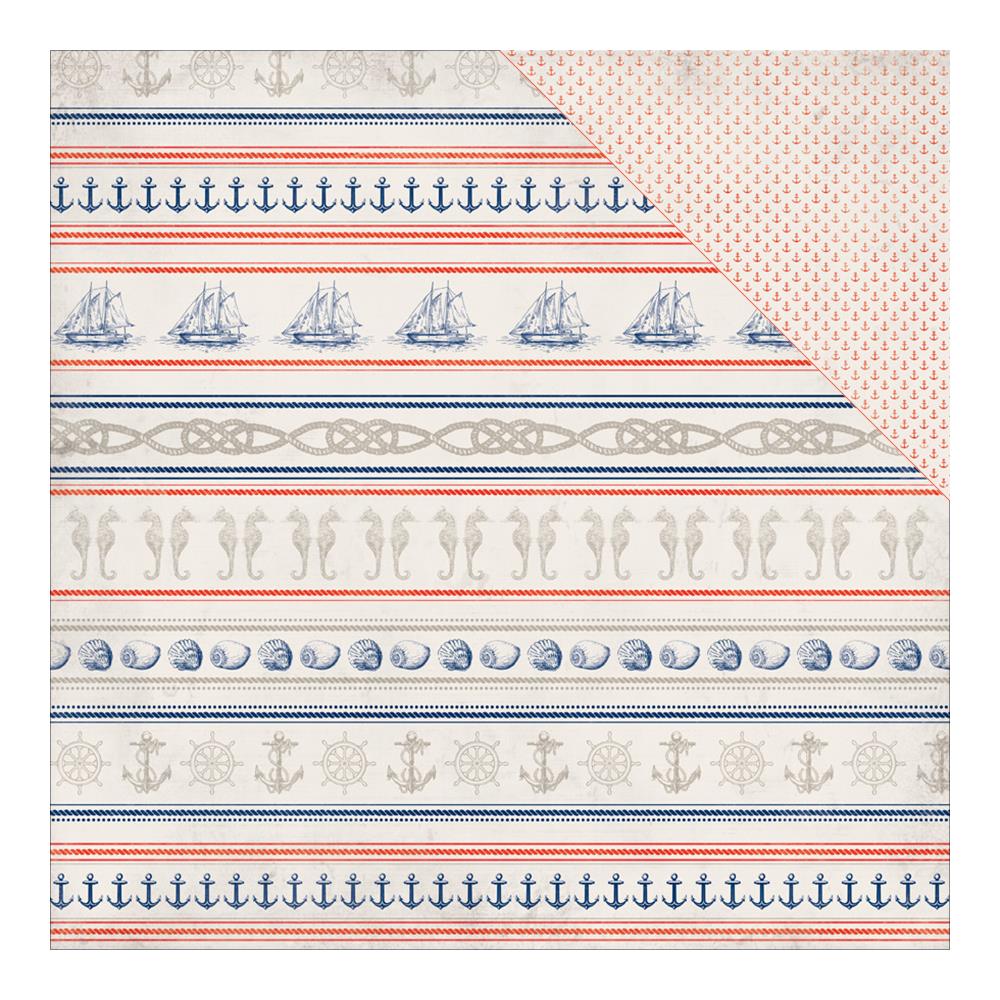 Двусторонняя бумага Authentique "Seaside",Maritime Anchor (AU109)