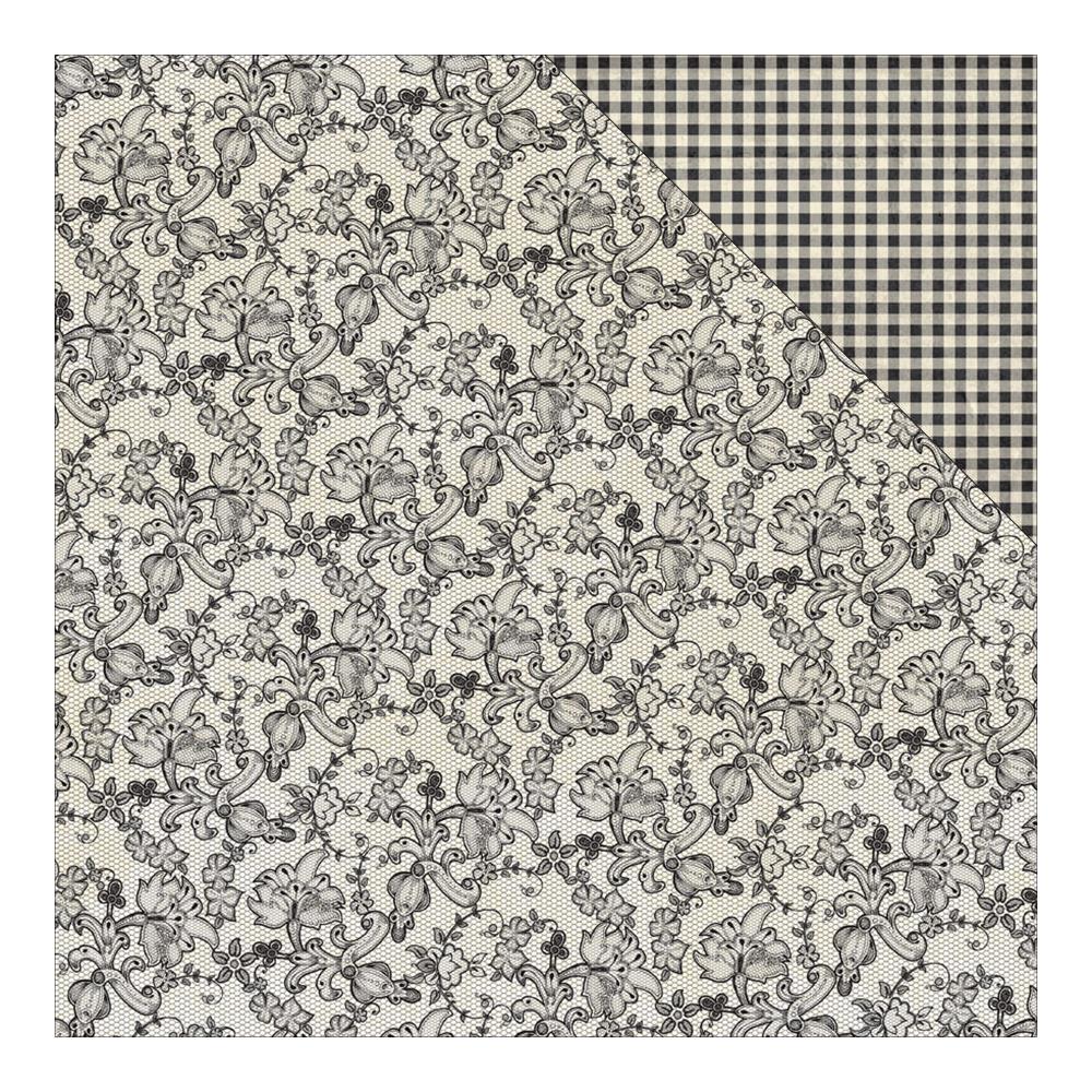 Двусторонняя бумага Authentique "Everlasting",Lasting Black Lace (AU111)