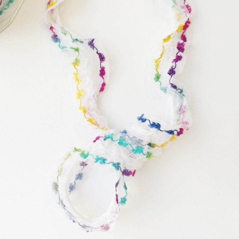 Тесьма 35 мм с разноцветными строчками